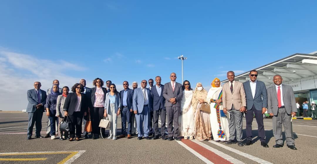 Today, a high-ranking delegation of the Federal Government of Ethiopia, led by HPR Speaker Tagese Chafo, arrived at Alula Abanega International Airport, Mekelle, the capital of Tigray.