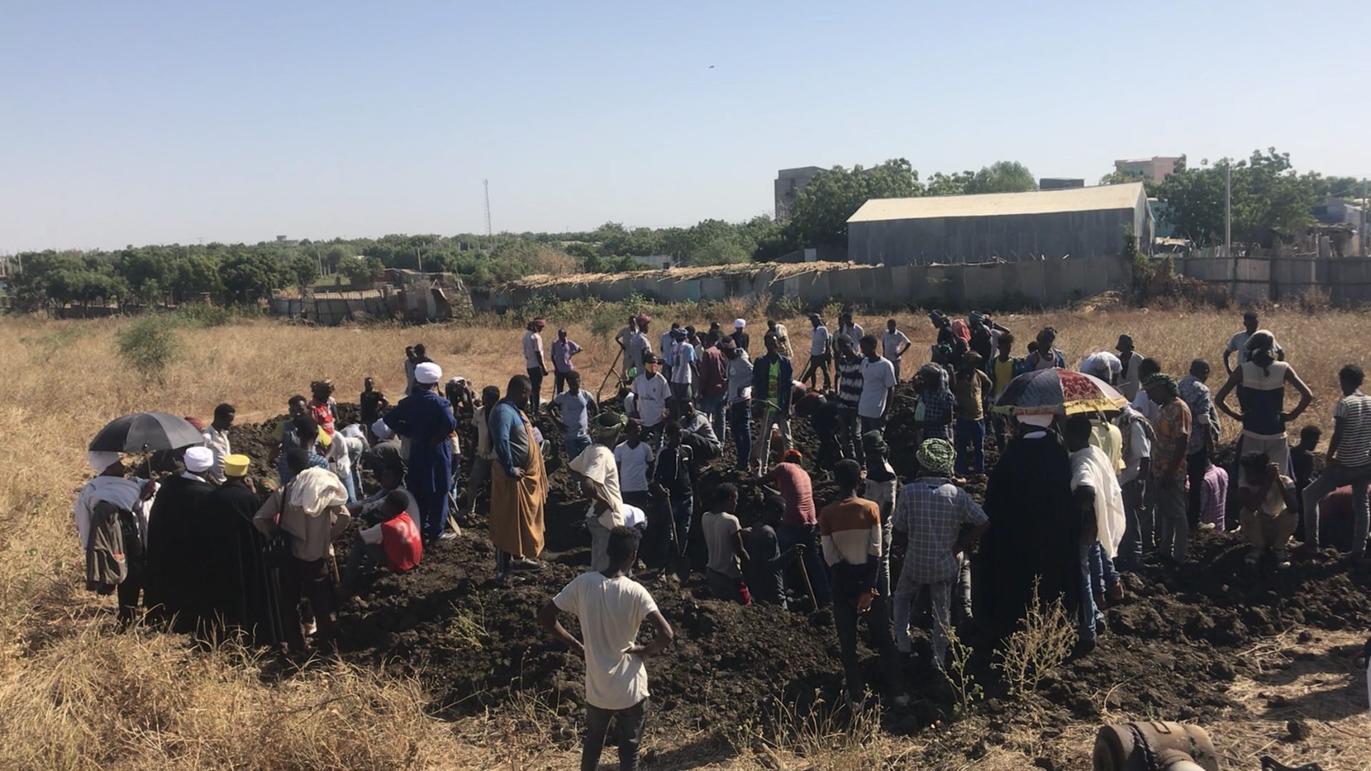 Funeral services for victims of mass murders in the city of Mai kadra held at Abu Aregawi Church