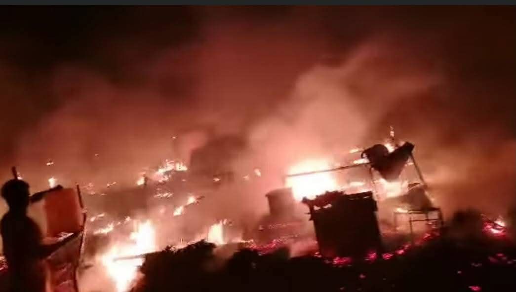 Devastating Fire Ravages Tenedba Tigrayan Refugee Camp, Leaving Widespread Destruction.